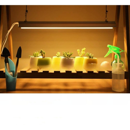 Lampa dubla pentru cresterea plantelor Flippy, 50 cm, T5, tehnologie LED, nu afecteaza plantele, potrivit pentru intregul ciclu de crestere, lumina alb calda