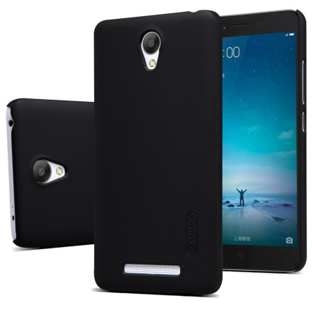 Husa Xiaomi Redmi Note 2 NIllkin Frosted Shield Negru + Folie de protectie