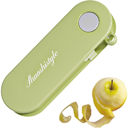 Peeler pentru Legume si Fructe, Flippy, 3.6 x 9.1 cm, Multifunctional, Curatator Pliabil, din ABS si Otel Inoxidabil, Verde