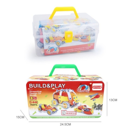 Set pentru construit masini, Flippy, Educativ si creativ, 148 piese