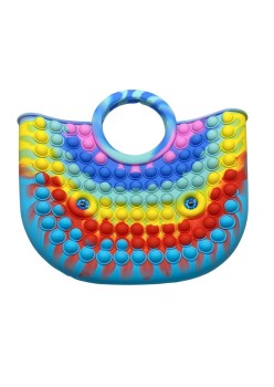 Jucarie Antistres din silicon Flippy, Pop It Now And Flip It, Geanta mare, 28 cm, Multicolor, Model 2