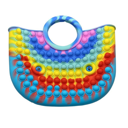 Jucarie Antistres din silicon Flippy, Pop It Now And Flip It, Geanta mare, 28 cm, Multicolor, Model 2