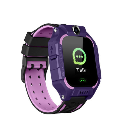 Ceas Smartwatch Flippy, Pentru Copii, Model Q19 Z6, Localizare LBS, Istoric Traseu, Monitorizare Spion, Camera Foto, Lanterna, Chat Vocal, Apel SOS, Roz/Mov