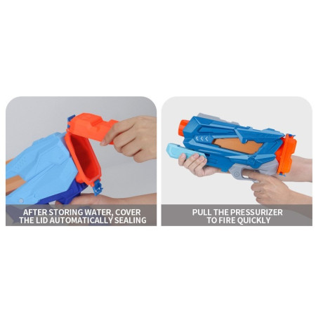 Pistol cu Apa pentru Copii, Rezervor, Pentru Piscina/Plaja, Flippy, 6ani+,  Quick Fill, Albastru, 600ML