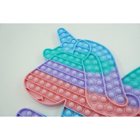 Jucarie antistres din silicon Flippy, Pop it Now and Flip It ,Unicorn cu aripi ,Curcubeu