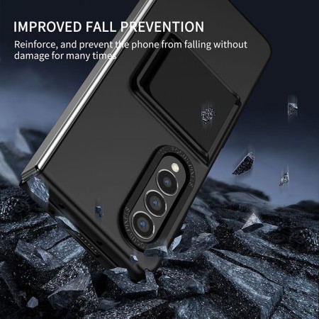 Husa de protectie Flippy, Pliere Tridimensionala, Multifunctionala, PC, pentru Samsung Galaxy Z Fold 4 5G, Negru