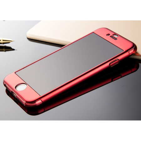 Husa Apple iPhone 6/6S 6 Joyroom (Fata + Spate) Rosu + Folie de protectie