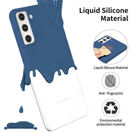 Husa protectie Flippy compatibila cu Samsung S21 5G Liquid Silicone Case Albastru inchis