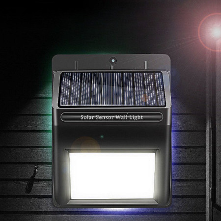 Lampa cu incarcare solara si senzor de miscare pentru exterior, 20 LED cu distanta de inductie, montaj pe perete, fara cabluri, Flippy