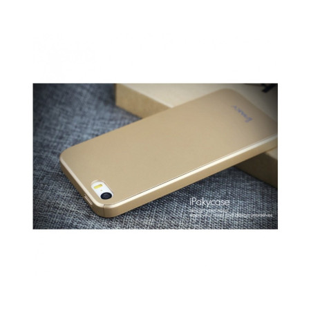 Husa Apple iPhone 5/5S/SE IPAKY Full Cover 360 Auriu cu Folie Cadou