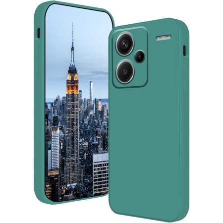 Husa de Protectie, Flippy, pentru Xiaomi Redmi Note 13 Pro Plus 5G, Liquid Silicone, cu Microfibra pe Interior, Protectie Antisoc, Compatibil Incarcare Wireless, Verde