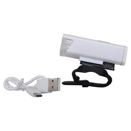 Far cu LED proiector pentru bicicleta\trotineta, Flippy, reincarcabil, cablu USB inclus, 3 moduri de lumina, IPX4, Alb, 6.5x2.9x2.3 cm