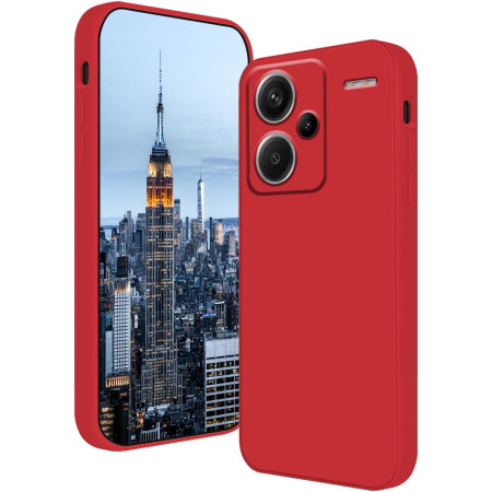 Husa de Protectie, Flippy, pentru Xiaomi Redmi Note 13 Pro Plus 5G, Liquid Silicone, cu Microfibra pe Interior, Protectie Antisoc, Compatibil Incarcare Wireless, Rosu