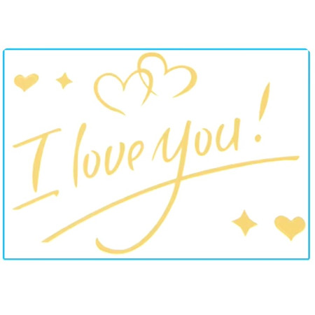 Autocolant I love You, Flippy, Tematica Iubire, 21x29 cm, Auriu