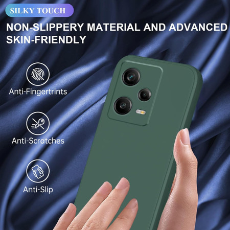 Husa de Protectie, Flippy, pentru Xiaomi Redmi Note 12 Pro 5G, Liquid Silicone, cu Microfibra pe Interior, Protectie Antisoc, Compatibil Incarcare Wireless, Verde