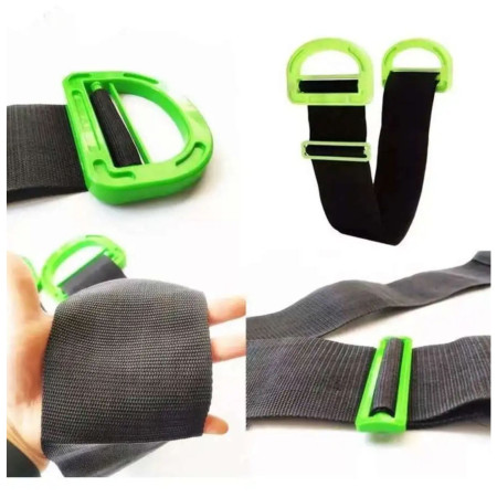 Chinga Tip Banda Elastica Pentru Transportul Obiectelor Grele, Flippy, Lungime Maxima 1.7 m, Greutate de Sustinere 100 kg, Negru/Verde