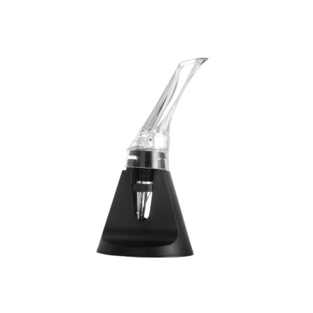 Aerator cu Turnator de Vin 2in1, Flippy, Decantare, Anti-Picurare, Fara Scurgere, 18x10x8cm, Negru