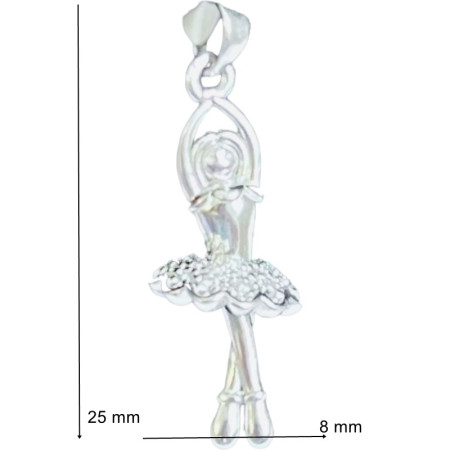 Pandantiv, Jolie Silver, Argint 925, Model Balerina Delicata, 25 x 8 mm, 1.7 g