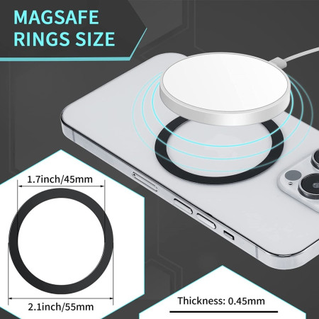 Inel Magnetic incarcare fara fir, montare auto, MagSafe Silicone pentru Apple iPhone 12 / 13 / 14, Rosu