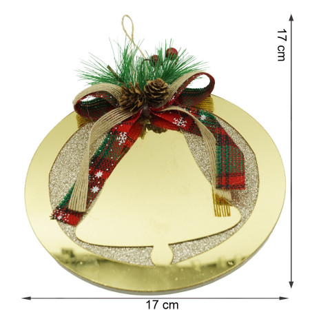 Ornament brad, Flippy, Clopotel, Auriu, Lucios, 17*17CM, Acril, Interior/ Exterior