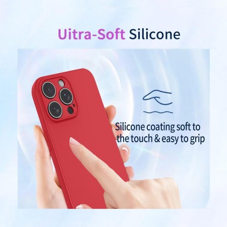 Husa de Protectie, Flippy, pentru Oppo Reno 11 F, Liquid Silicone, cu Microfibra pe Interior, Protectie Antisoc, Compatibil Incarcare Wireless, Rosu