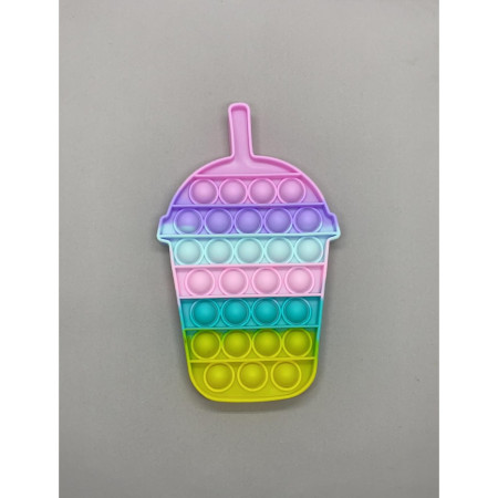 Jucarie antistres din silicon, Pop it Now and Flip It, Milkshake, Multicolor, model 2