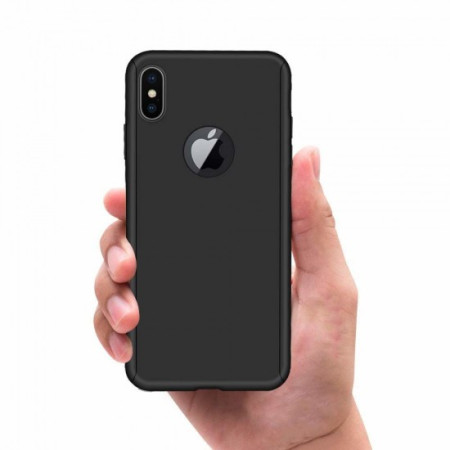 Husa Apple iPhone XS Max Full Cover 360 Negru + Folie de protectie