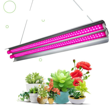 Lampa dubla pentru cresterea plantelor Flippy, 50 cm, T5, tehnologie LED, nu afecteaza plantele, potrivit pentru intregul ciclu de crestere, multicolor