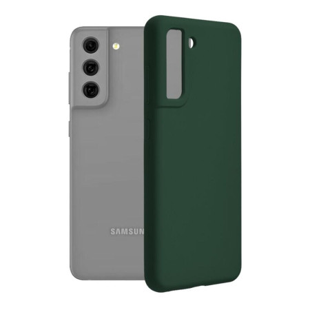 Husa Soft Edge compatibila cu Samsung Galaxy S21 FE, Antiamprenta, Matt,HTP®, Dark Green
