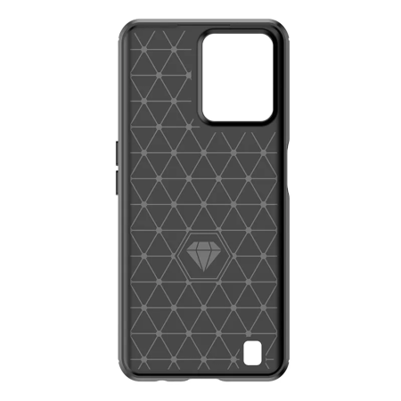 Husa Carbon Fiber compatibila cu Oppo Realme C31, Flexibila, HTPMAG Protect 421.21, Black