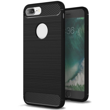 Husa Flexibila HTP Carbon compatibila cu Apple iPhone 8 Plus, Black