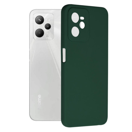 Husa Soft Edge compatibila cu Realme C35, Antiamprenta, Interior Microfibra, Camera Extra Pro, Verde