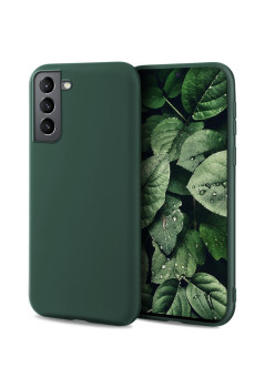 Husa pentru telefon, Moozy, pentru Samsung Galaxy S21, Verde inchis, Silicon