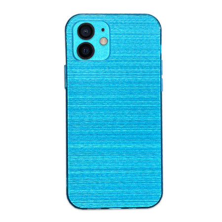 Husa compatibila cu Apple iPhone 12, Finisaj Metalic Lucios, Protectie pe Camera, Blue