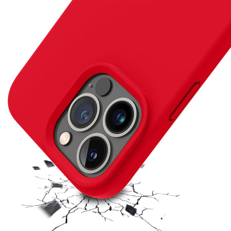 Husa compatibila cu Apple Iphone 14 Pro, Matte Efect, Camera Ultra Safe, HTPMAG, Rosu