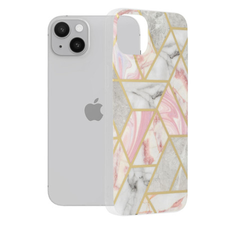 Husa compatibila cu Apple iPhone 14 Plus, Marble Floral, Roz