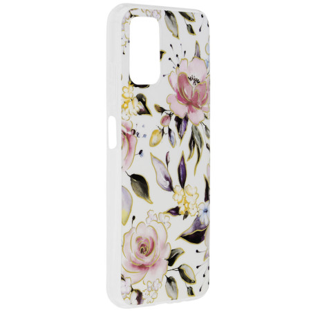 Husa Marble Flower pentru Samsung Galaxy A03s, Slim IOA, White