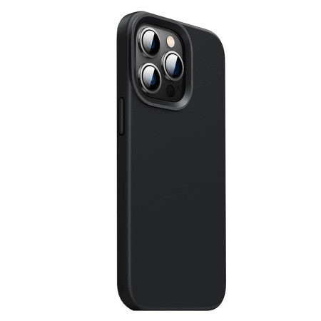 Husa protectie compatibila cu Apple Iphone 14 Pro, Slim, HTPMAG, Camera SuperProtect, Interior din Microfibra, Negru 