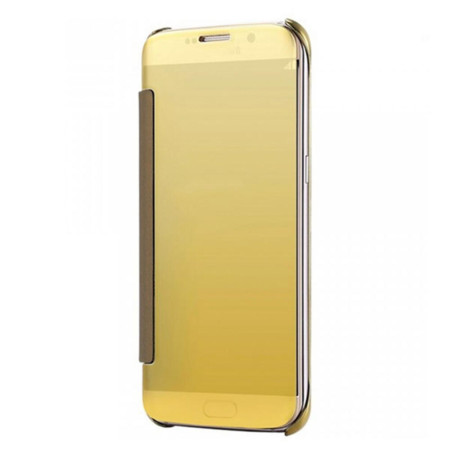 Husa Tip Carte Mirror Clearview, Samsung Galaxy S8, Auriu