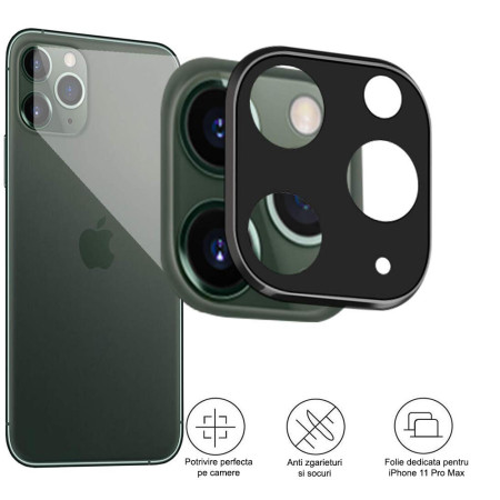 Sticla Securizata Camera (Plastic Box), Metal Edge Pentru iPhone 11 Pro Max