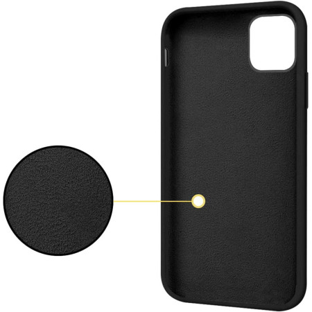 Husa Soft Liquid compatibila cu Apple iPhone 14 Plus, interior cu piele Alcantara, 360° Inel Rotativ cu Magnet Auto, Negru