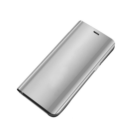 Husa Protectie Toc Flip Cover Clear View Mirror pentru Samsung A52 5G, Silver