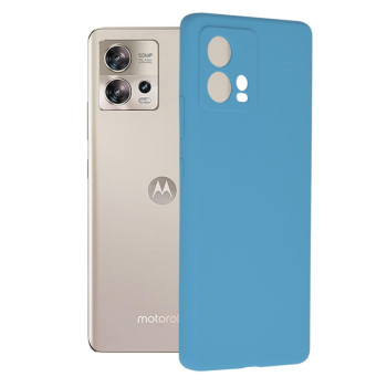 Husa Soft Edge compatibila cu Motorola Edge 30 Fusion, Antiamprenta, Interior Microfibra, Camera Extra Pro, Albastru