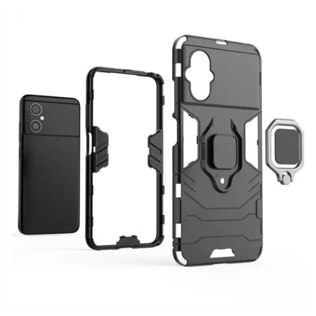 Husa compatibila cu Xiaomi Poco M5, Armor Rugget Ring, Top G, Negru