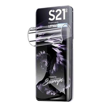 Folie de Protectie compatibila cu Samsung Galaxy S21 FE 5G, Flexible, Silicon, Protectie Completa,Instalare usoara, Full Glue,Hydrogel HTPMAG®, Transparenta