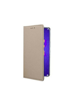 Husa tip carte piele inchidere magnetica, Huawei Y5P , Auriu