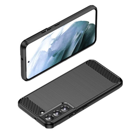 Husa Carbon Fiber compatibila cu Samsung Galaxy S22 Plus, Flexibila, HTPMAG Protect, Black