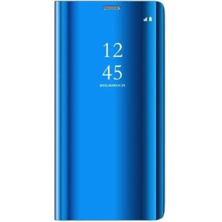 Husa tip carte cu clapeta transparenta compatibila cu Xiaomi Redmi Note 9S / Note 9 Pro / Note 9 Pro Max, Albastru