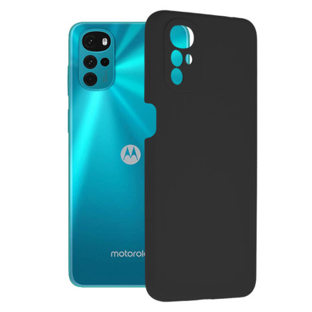Husa Soft Edge compatibila cu Motorola Moto G22, Antiamprenta, Interior Microfibra, Camera Extra Pro, Negru