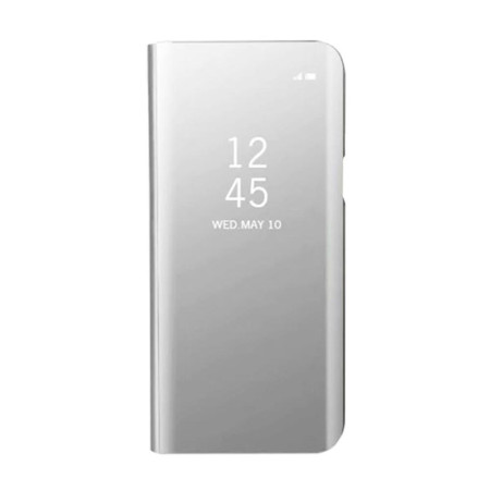 Husa Kickstand Mirror, Functie Stand, Capac translucid, Design elegant, Huawei P Smart, Argintiu